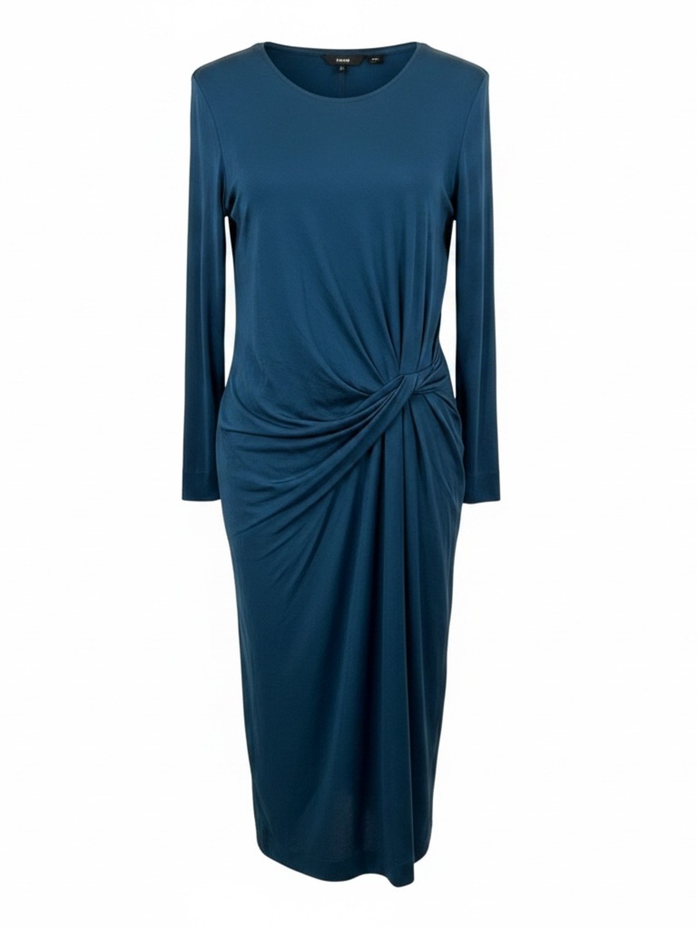 Hugo Boss Teal Twist-Detail Sheath Dress